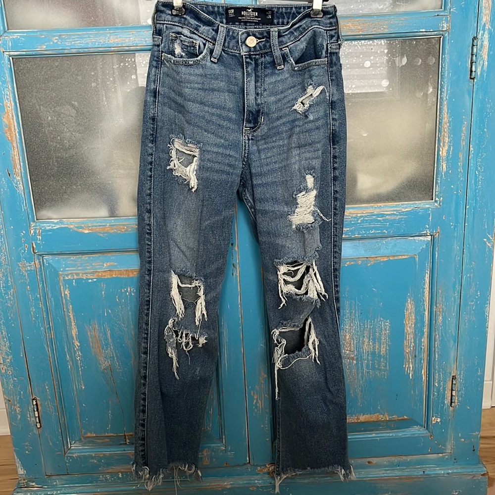 High Rise Crop Slim straight jeans